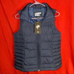 Lands' End Navy Blue Insulated Puffer Vest NWT